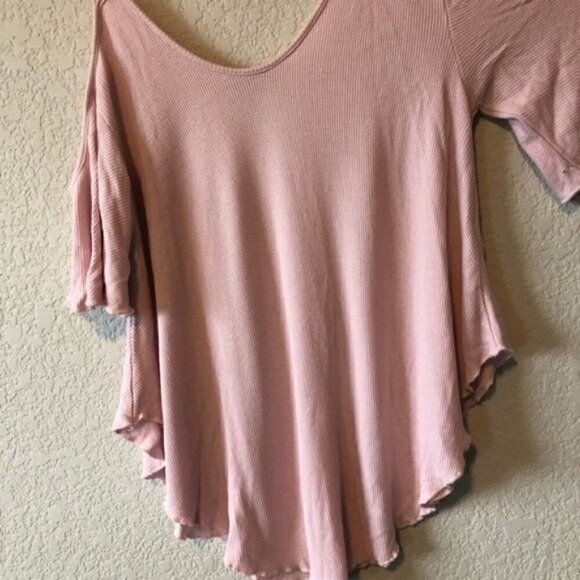 Saks Fifth Avenue Pink Cold Shoulder Top - Picture 7 of 7